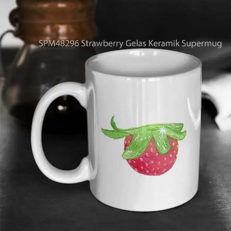 SPM48296 Strawberry Gelas Keramik Supermug