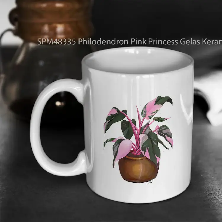 SPM48335 Philodendron Pink Princess Gelas Keramik Supermug