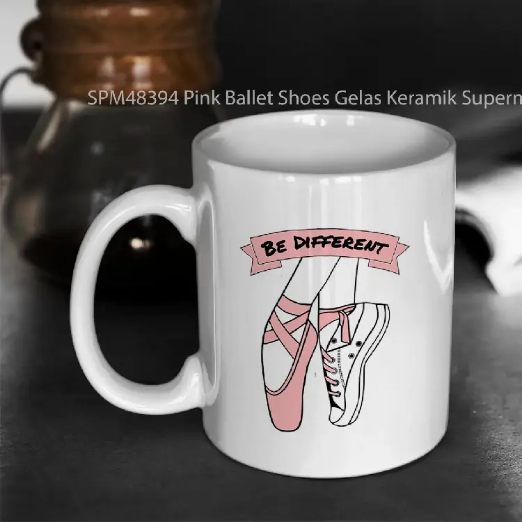 SPM48394 Pink Ballet Shoes Gelas Keramik Supermug
