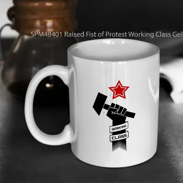 SPM48401 Raised Fist of Protest Working Class Gelas Keramik Supermug