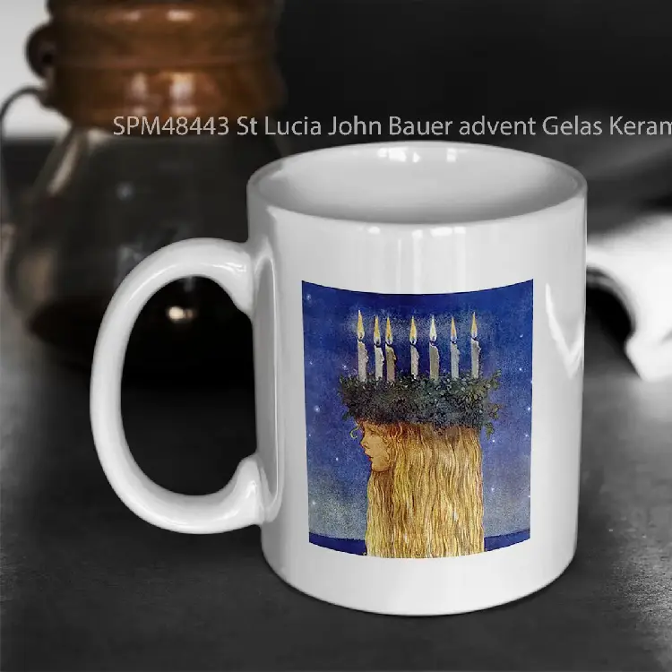 SPM48443 St Lucia John Bauer advent Gelas Keramik Supermug