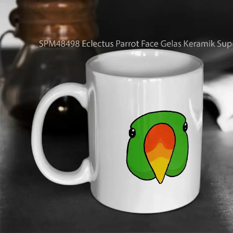 SPM48498 Eclectus Parrot Face Gelas Keramik Supermug