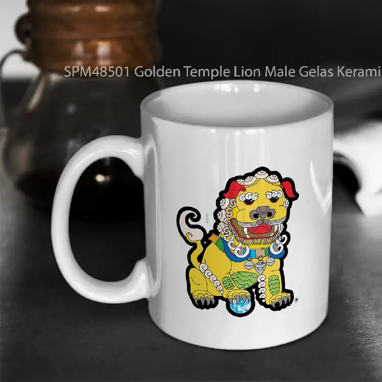 SPM48501 Golden Temple Lion Male Gelas Keramik Supermug