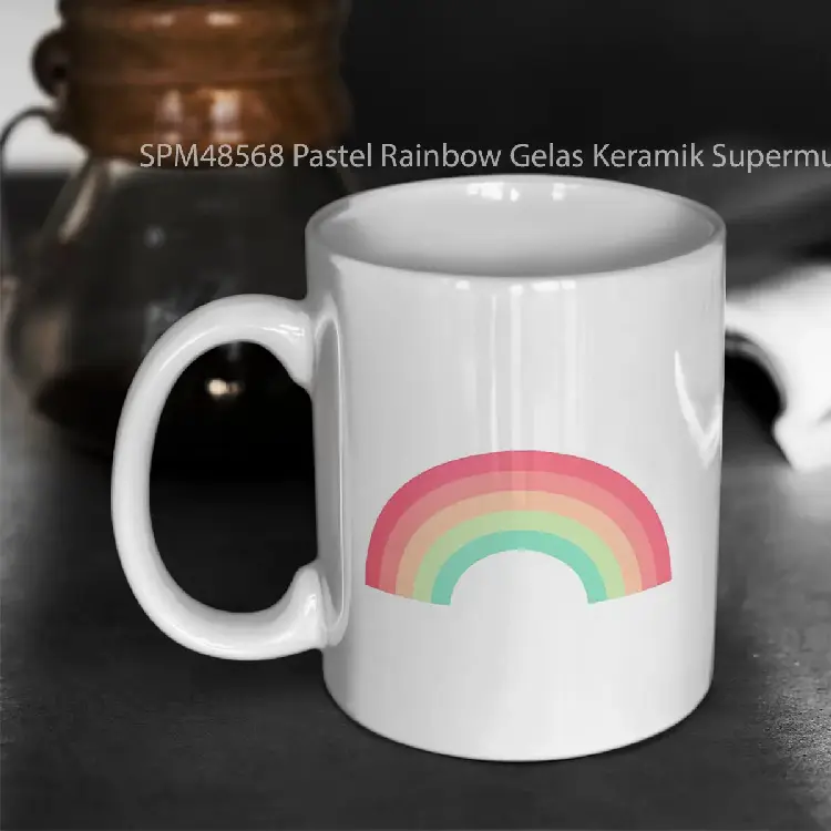 SPM48568 Pastel Rainbow Gelas Keramik Supermug
