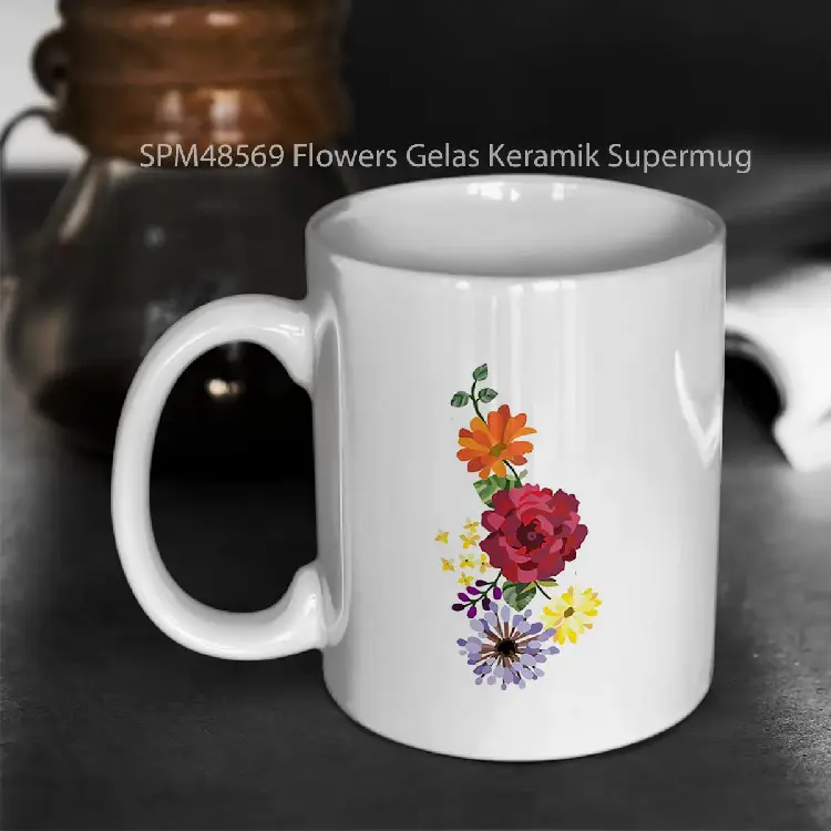 SPM48569 Flowers Gelas Keramik Supermug