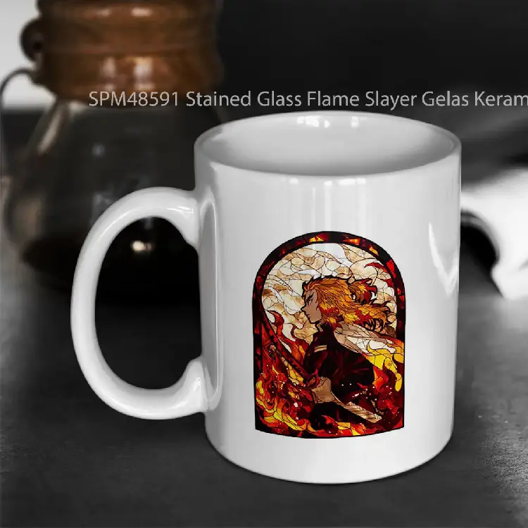 SPM48591 Stained Glass Flame Slayer Gelas Keramik Supermug