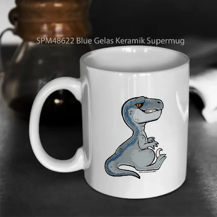 SPM48622 Blue Gelas Keramik Supermug