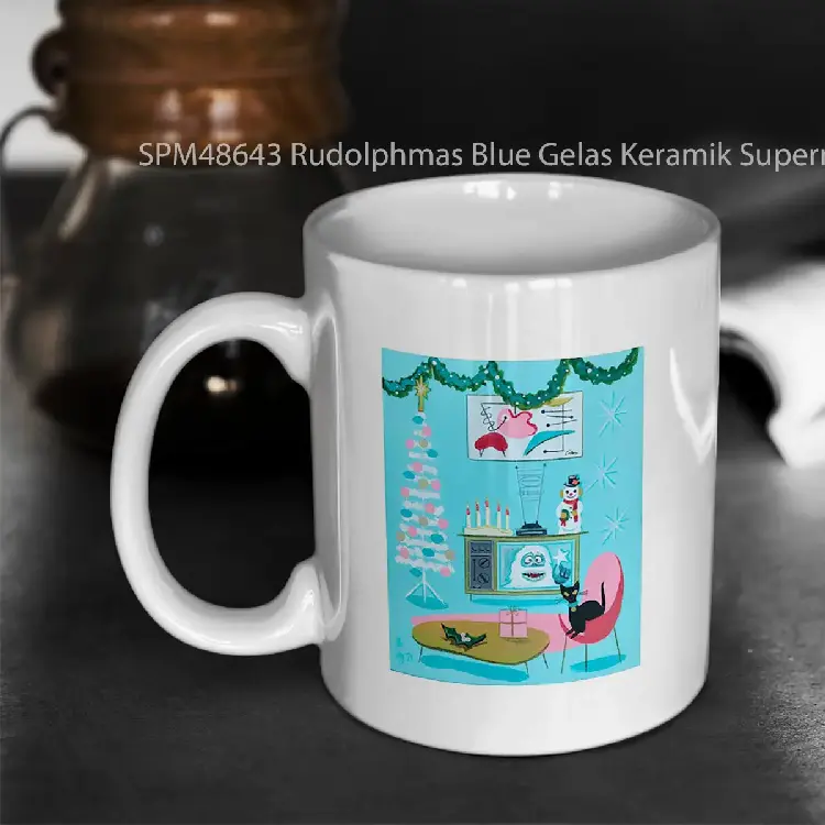 SPM48643 Rudolphmas Blue Gelas Keramik Supermug