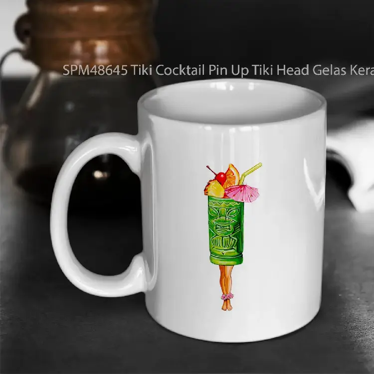 SPM48645 Tiki Cocktail Pin Up Tiki Head Gelas Keramik Supermug
