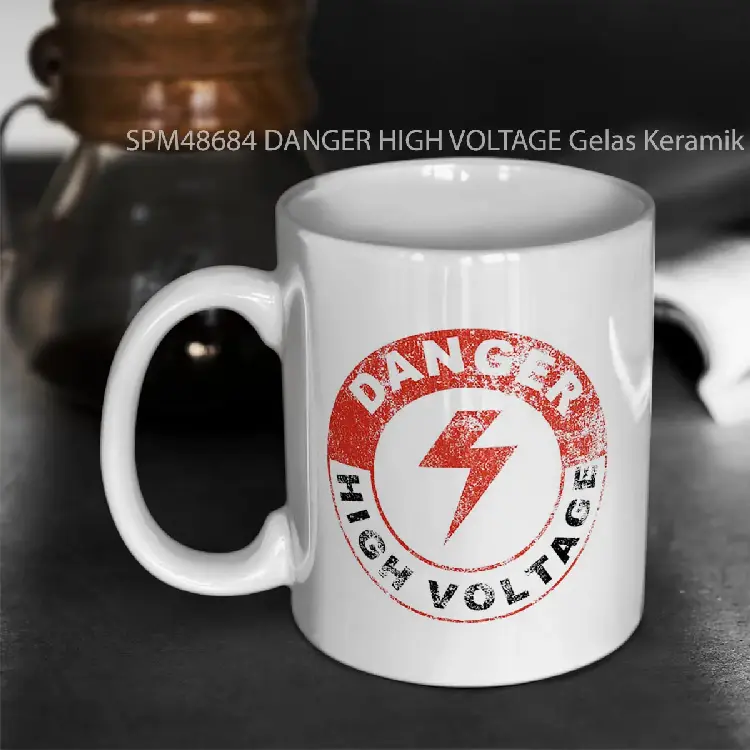 SPM48684 DANGER HIGH VOLTAGE Gelas Keramik Supermug