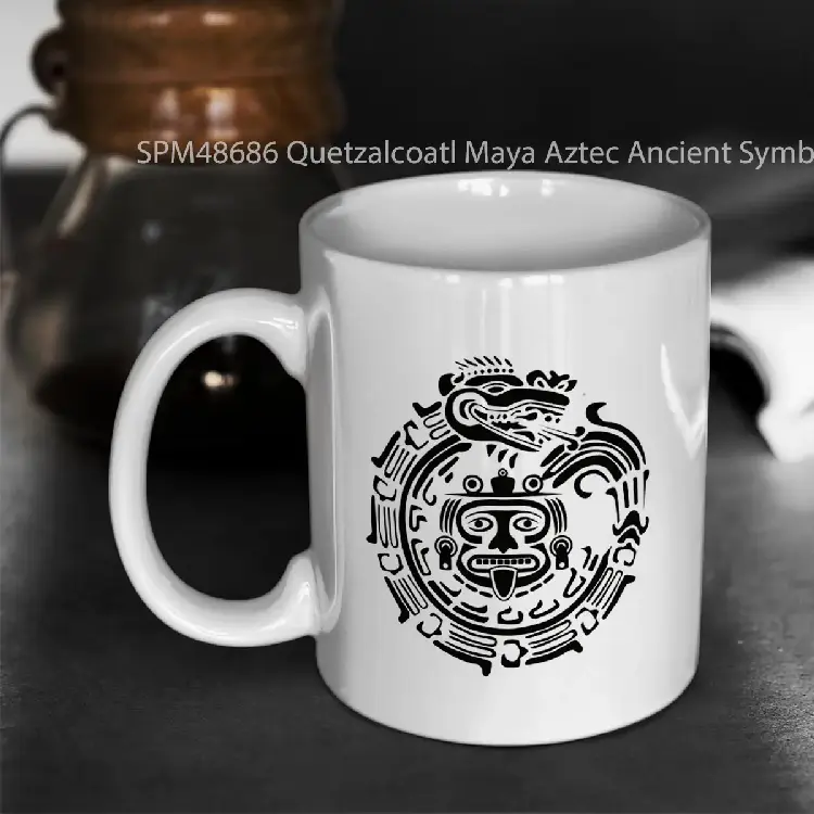 SPM48686 Quetzalcoatl Maya Aztec Ancient Symbol Gelas Keramik Supermug