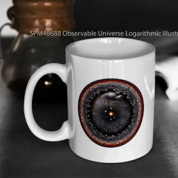 SPM48688 Observable Universe Logarithmic Illustration 2018 Version Gelas Keramik Supermug