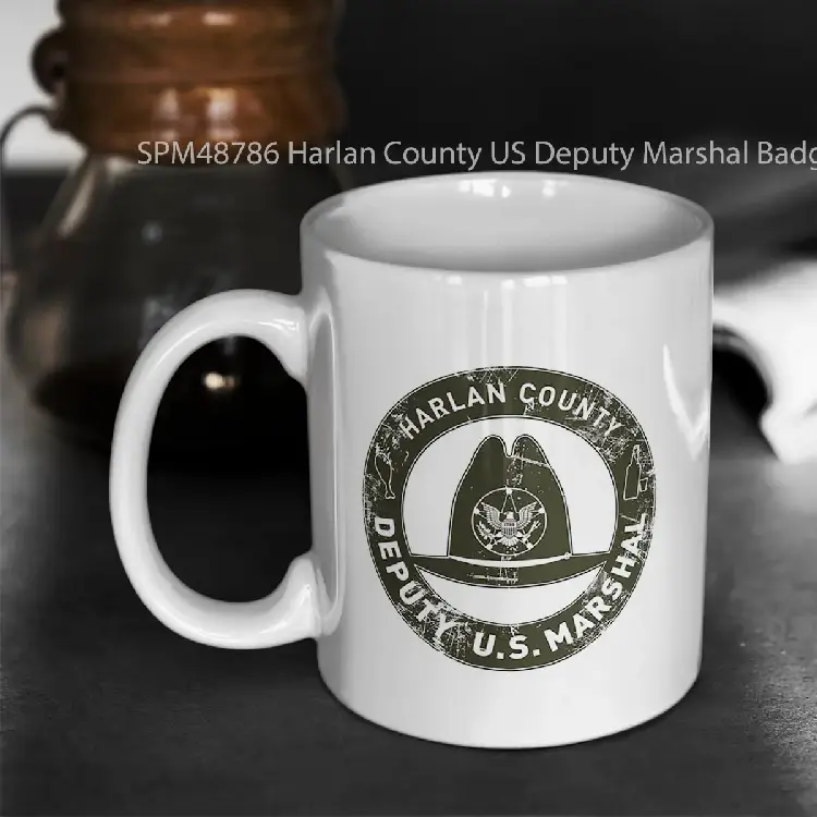 SPM48786 Harlan County US Deputy Marshal Badge Grunge Gelas Keramik Supermug