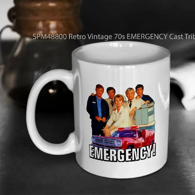 SPM48800 Retro Vintage 70s EMERGENCY Cast Tribute Gelas Keramik Supermug