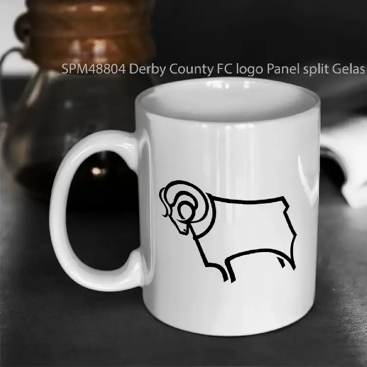 SPM48804 Derby County FC logo Panel split Gelas Keramik Supermug