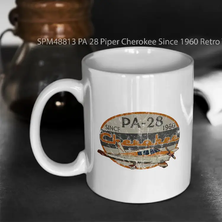 SPM48813 PA 28 Piper Cherokee Since 1960 Retro Vintage Design Gelas Keramik Supermug