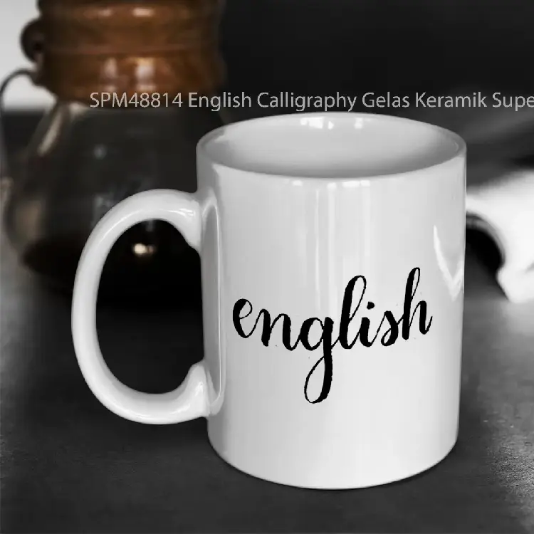 SPM48814 English Calligraphy Gelas Keramik Supermug