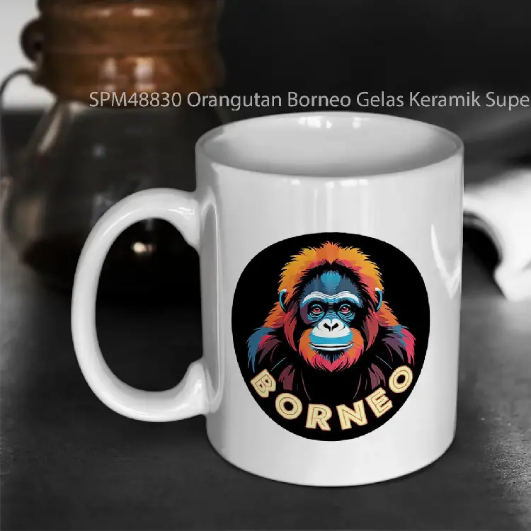 SPM48830 Orangutan Borneo Gelas Keramik Supermug