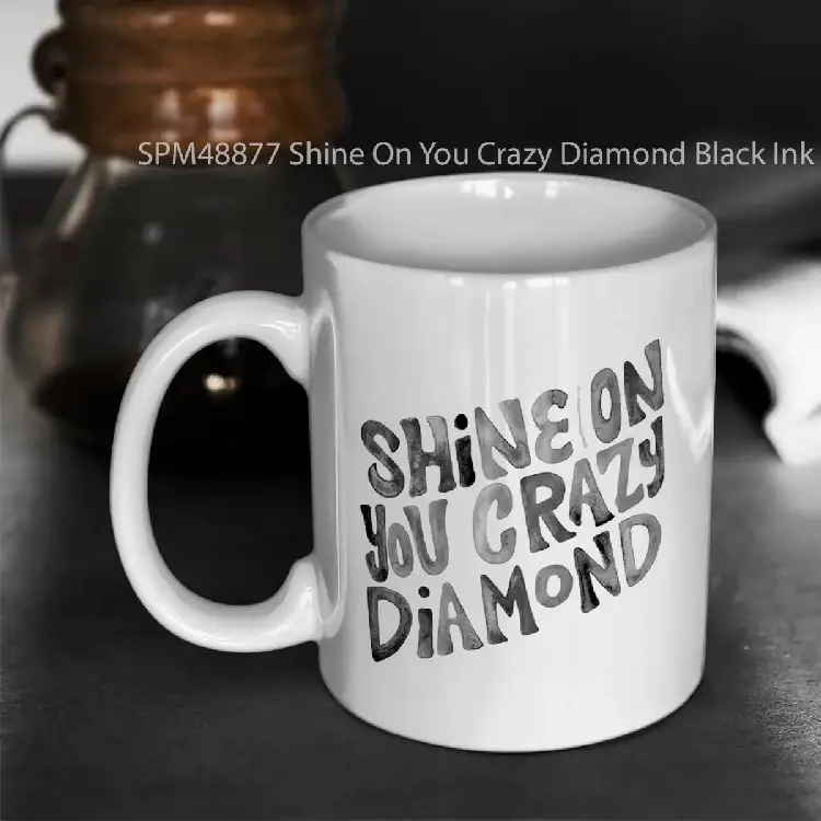 SPM48877 Shine On You Crazy Diamond Black Ink Gelas Keramik Supermug