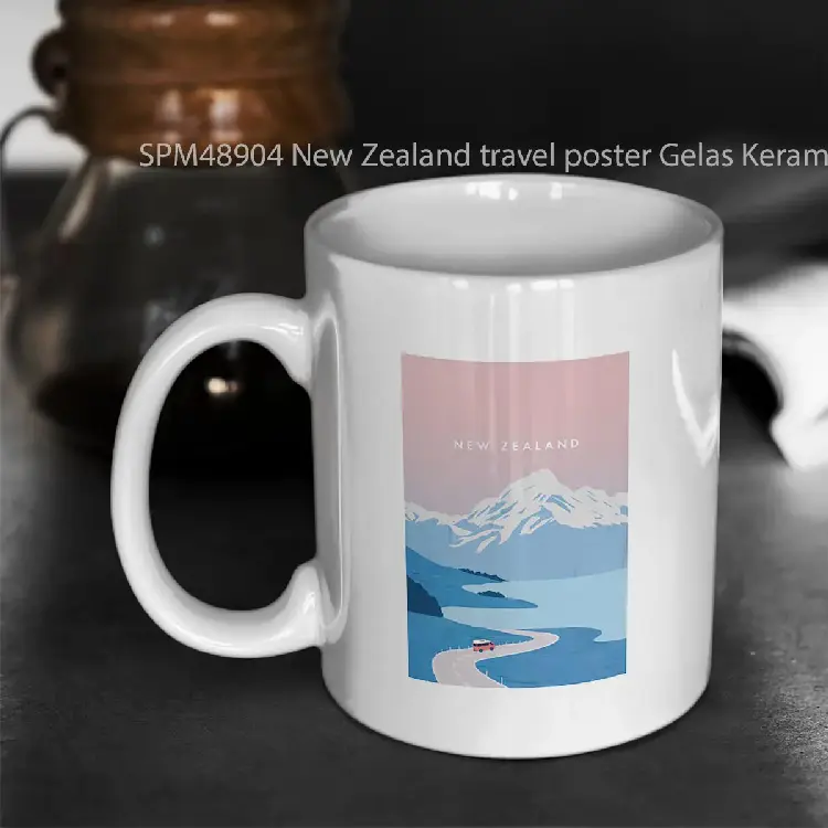 SPM48904 New Zealand travel poster Gelas Keramik Supermug
