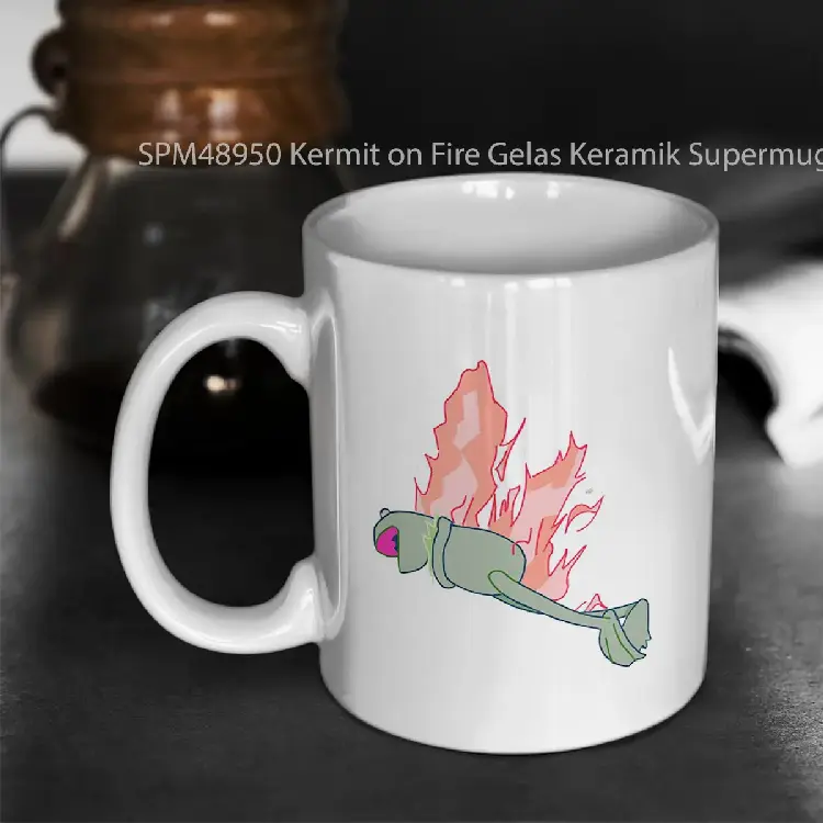 SPM48950 Kermit on Fire Gelas Keramik Supermug