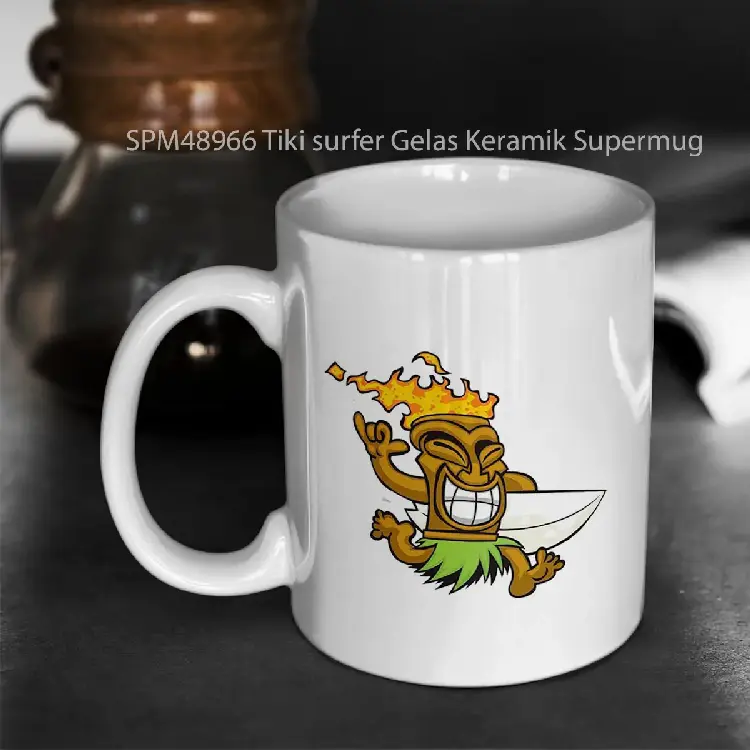 SPM48966 Tiki surfer Gelas Keramik Supermug