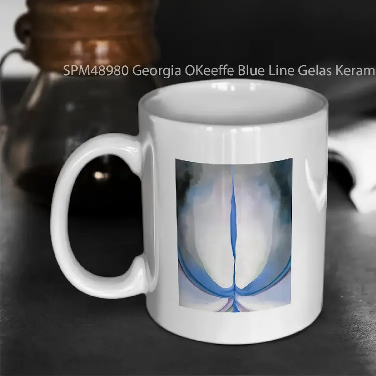 SPM48980 Georgia OKeeffe Blue Line Gelas Keramik Supermug