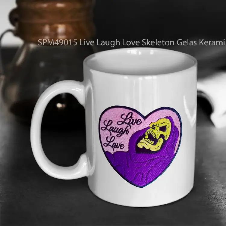 SPM49015 Live Laugh Love Skeleton Gelas Keramik Supermug