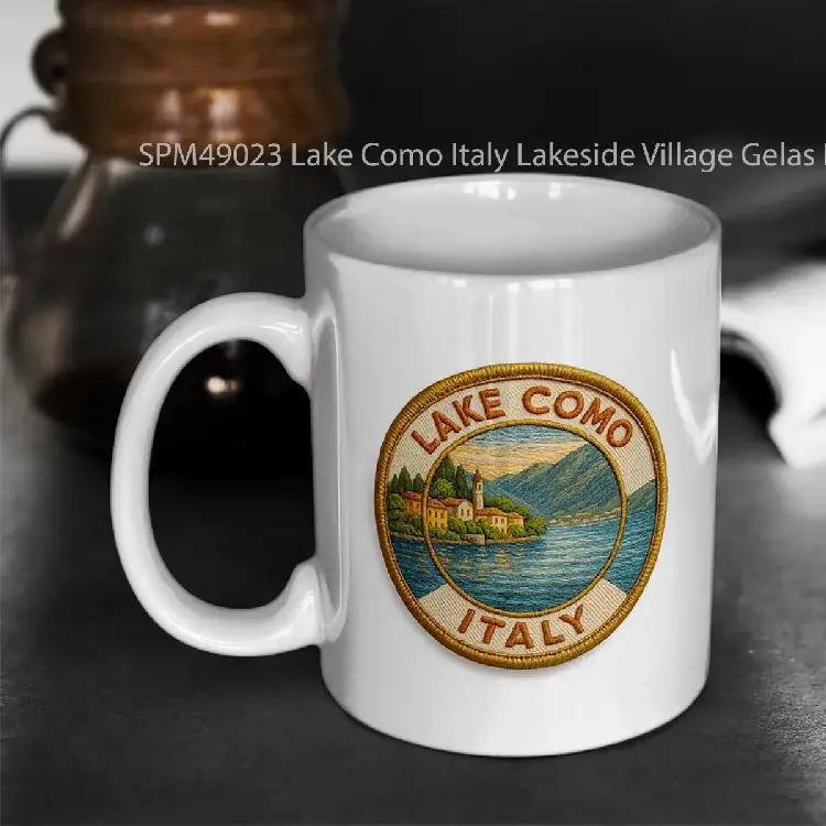 SPM49023 Lake Como Italy Lakeside Village Gelas Keramik Supermug