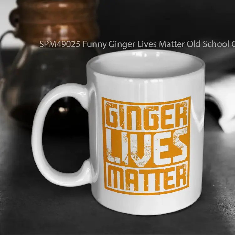 SPM49025 Funny Ginger Lives Matter Old School Graphic Redhead T Shirt Gelas Keramik Supermug