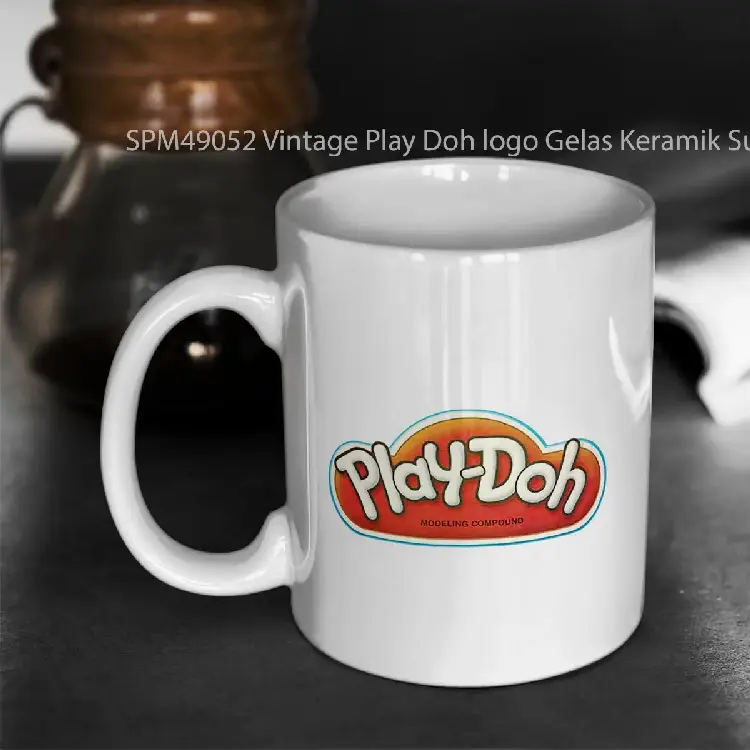 SPM49052 Vintage Play Doh logo Gelas Keramik Supermug