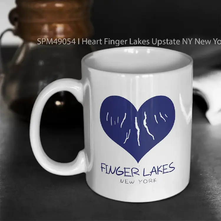 SPM49054 I Heart Finger Lakes Upstate NY New York Gift Gelas Keramik Supermug