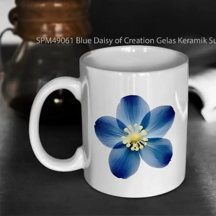 SPM49061 Blue Daisy of Creation Gelas Keramik Supermug