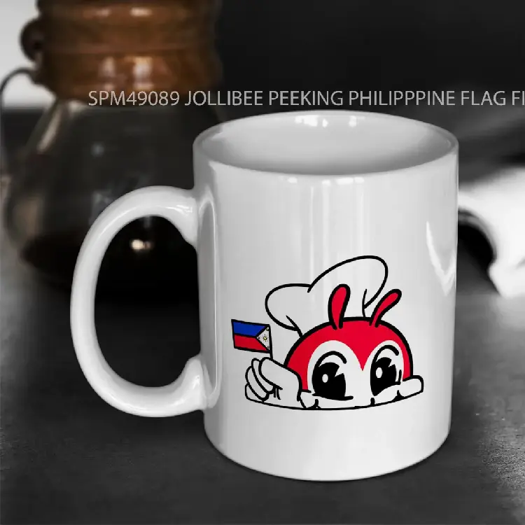 SPM49089 JOLLIBEE PEEKING PHILIPPPINE FLAG FILIPINO CAP Gelas Keramik Supermug