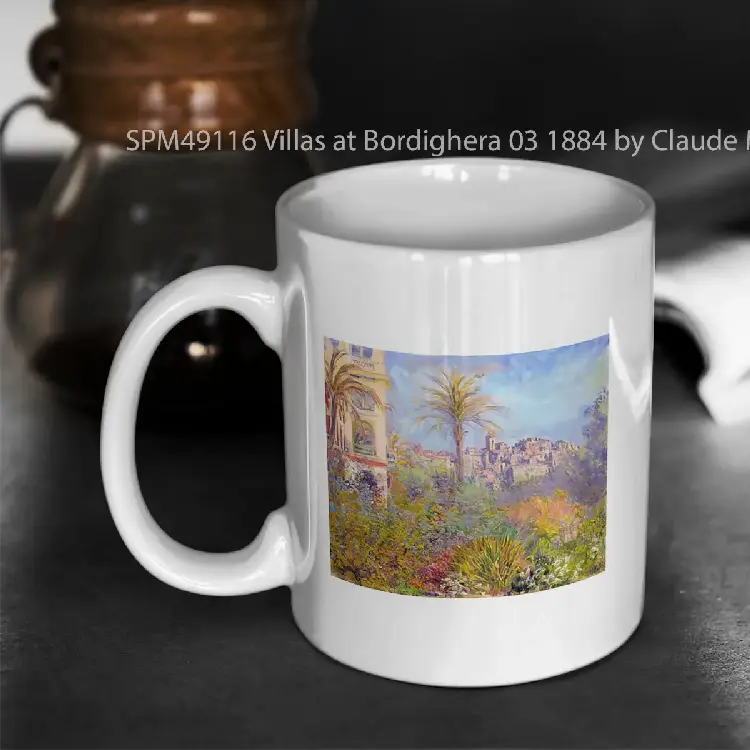 SPM49116 Villas at Bordighera 03 1884 by Claude Monet Gelas Keramik Supermug