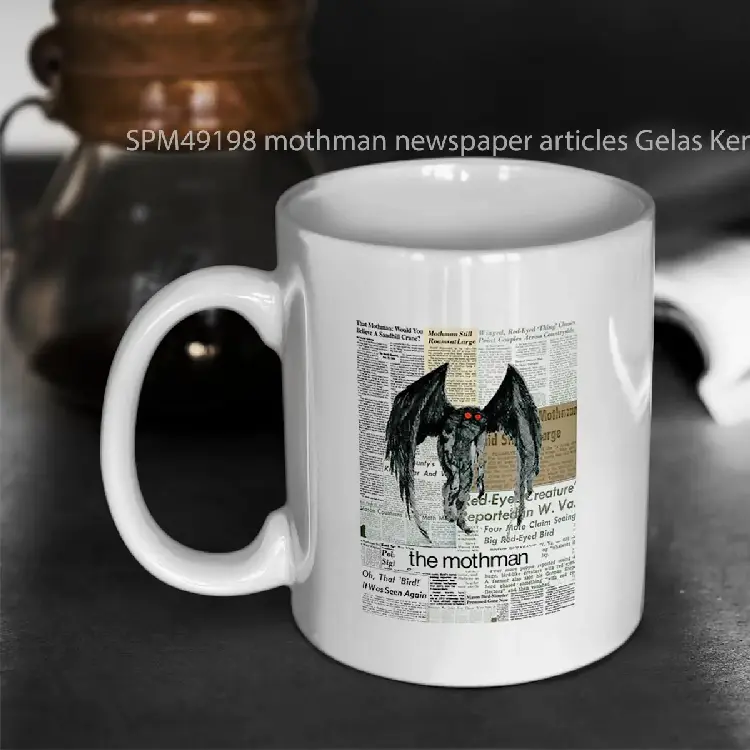SPM49198 mothman newspaper articles Gelas Keramik Supermug