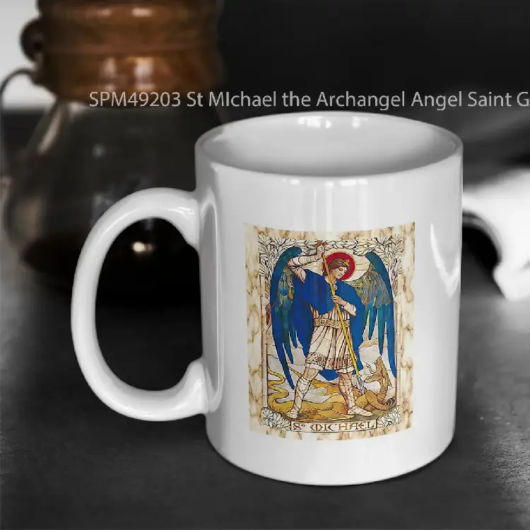 SPM49203 St MIchael the Archangel Angel Saint Gelas Keramik Supermug