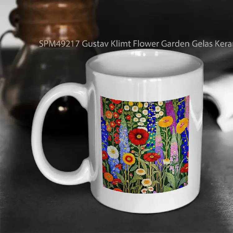 SPM49217 Gustav Klimt Flower Garden Gelas Keramik Supermug