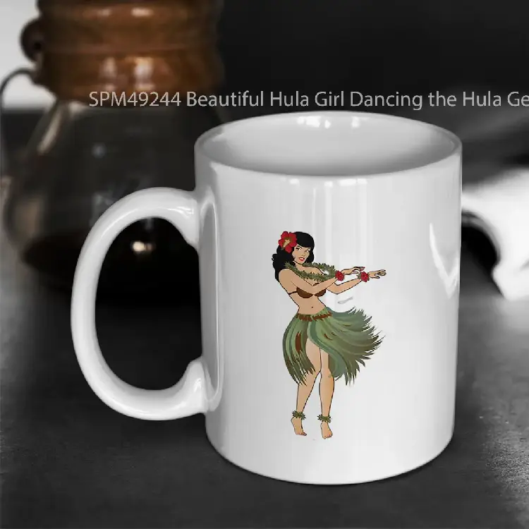 SPM49244 Beautiful Hula Girl Dancing the Hula Gelas Keramik Supermug