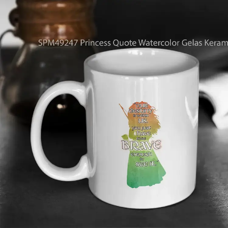 SPM49247 Princess Quote Watercolor Gelas Keramik Supermug