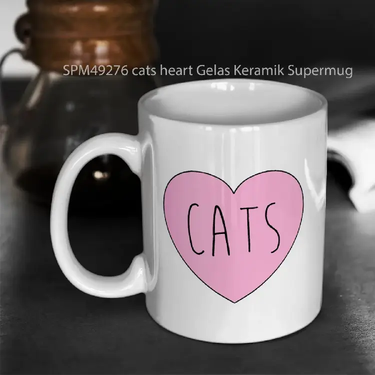 SPM49276 cats heart Gelas Keramik Supermug