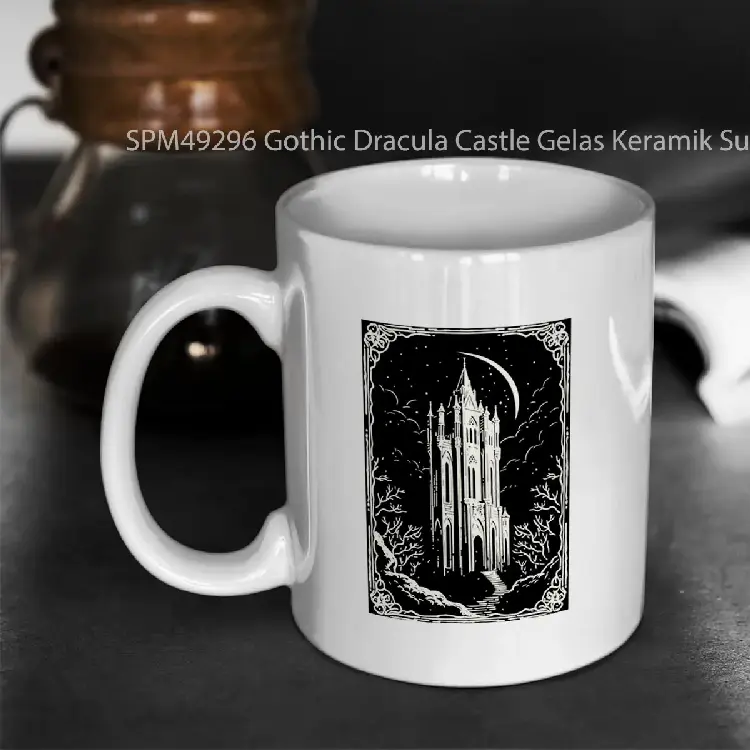 SPM49296 Gothic Dracula Castle Gelas Keramik Supermug