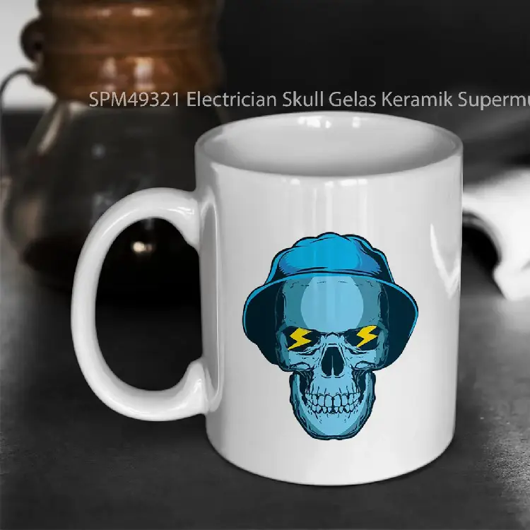 SPM49321 Electrician Skull Gelas Keramik Supermug