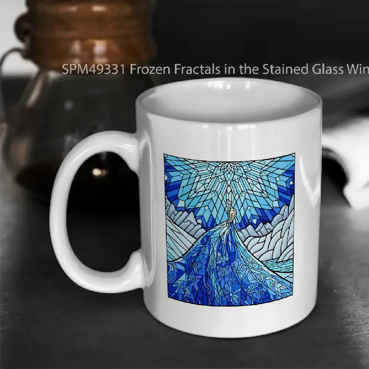 SPM49331 Frozen Fractals in the Stained Glass Window Gelas Keramik Supermug