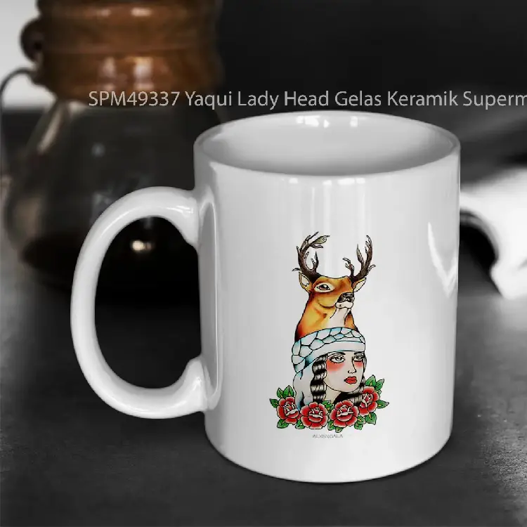 SPM49337 Yaqui Lady Head Gelas Keramik Supermug
