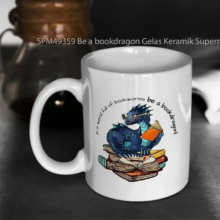 SPM49359 Be a bookdragon Gelas Keramik Supermug