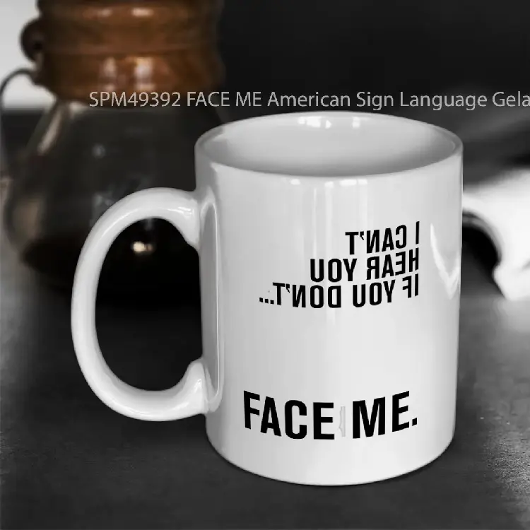 SPM49392 FACE ME American Sign Language Gelas Keramik Supermug