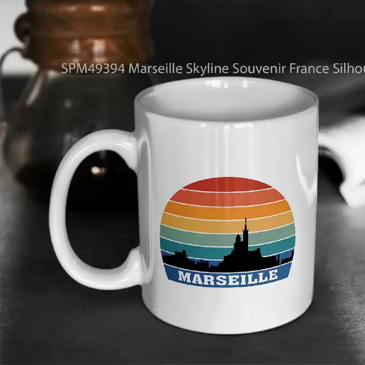 SPM49394 Marseille Skyline Souvenir France Silhouette Gelas Keramik Supermug