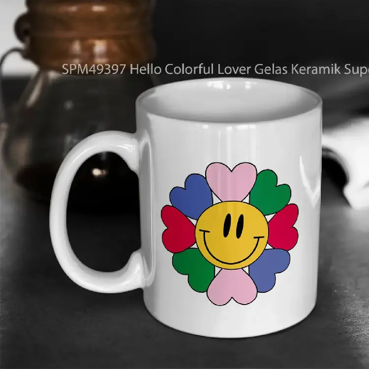 SPM49397 Hello Colorful Lover Gelas Keramik Supermug