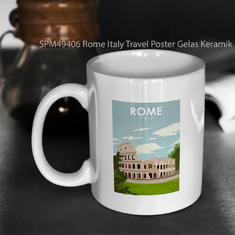 SPM49406 Rome Italy Travel Poster Gelas Keramik Supermug